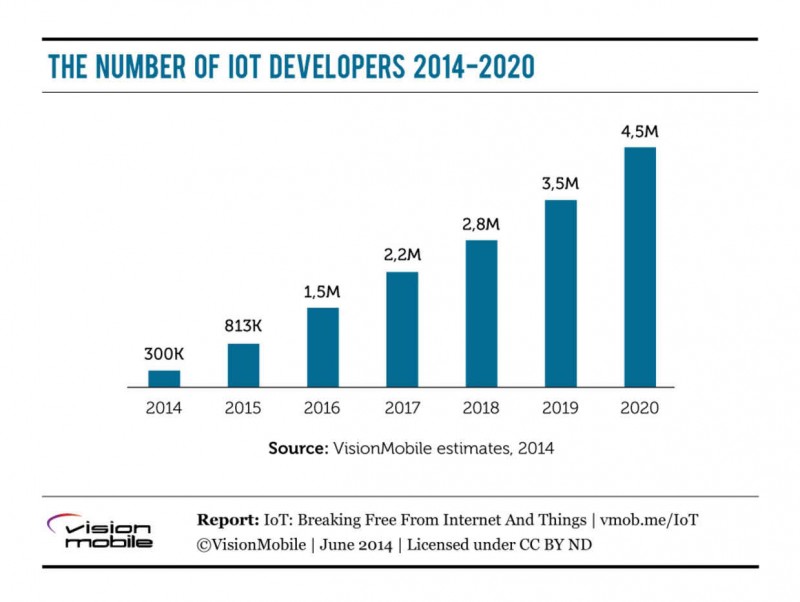 nombre de développeurs IoT 2020
