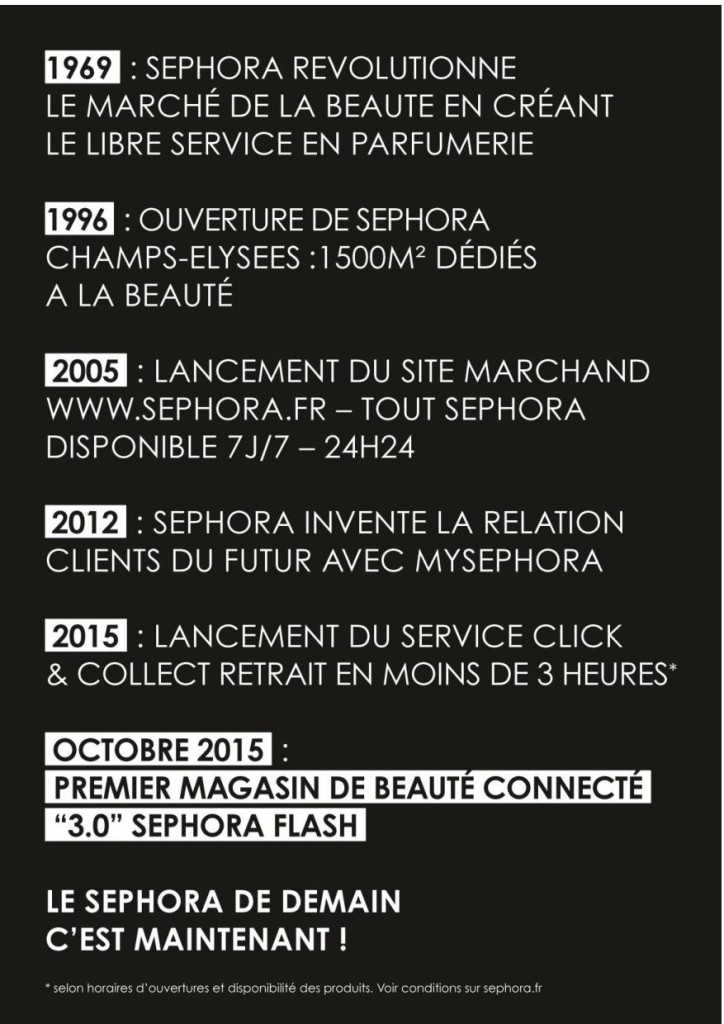 histoire Sephora flash connecté