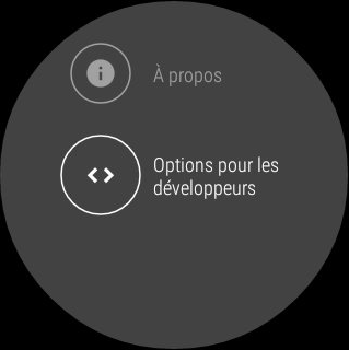 options pour les développeurs sous Android Wear