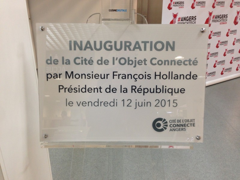Cité de l'Objet Connecté Angers Plaque d'inauguration