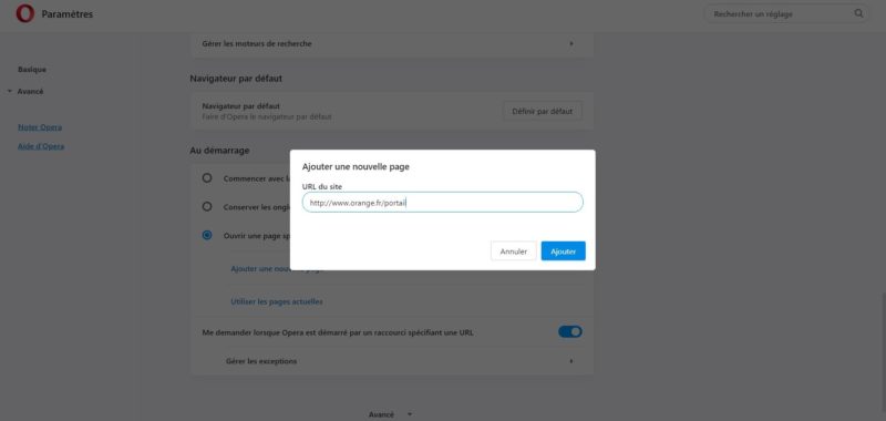 Comment remettre le portail Orange en page d'accueil