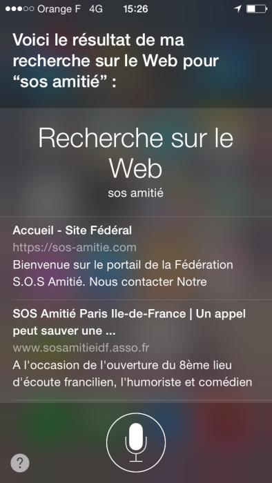 "Je veux mourir", Siri vous indique quel numéro appeler, et vous propose même d'appeler à votre place.