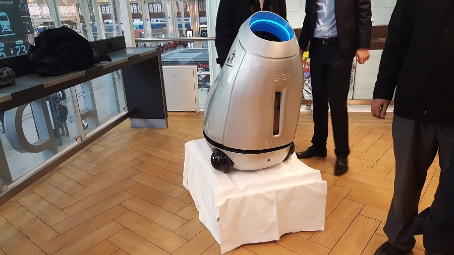 robot poubelle socle