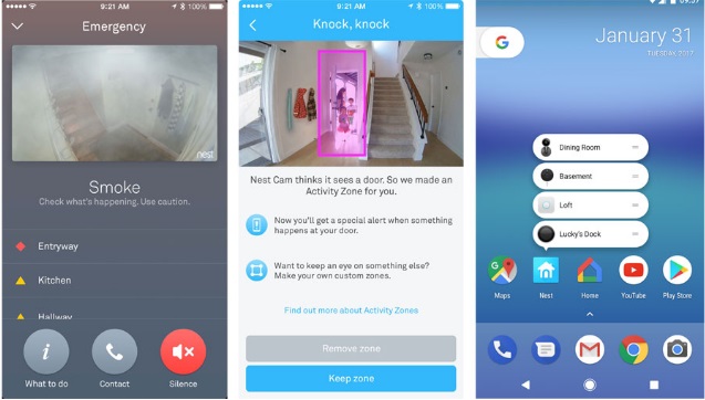 caméras de sécurité application porte