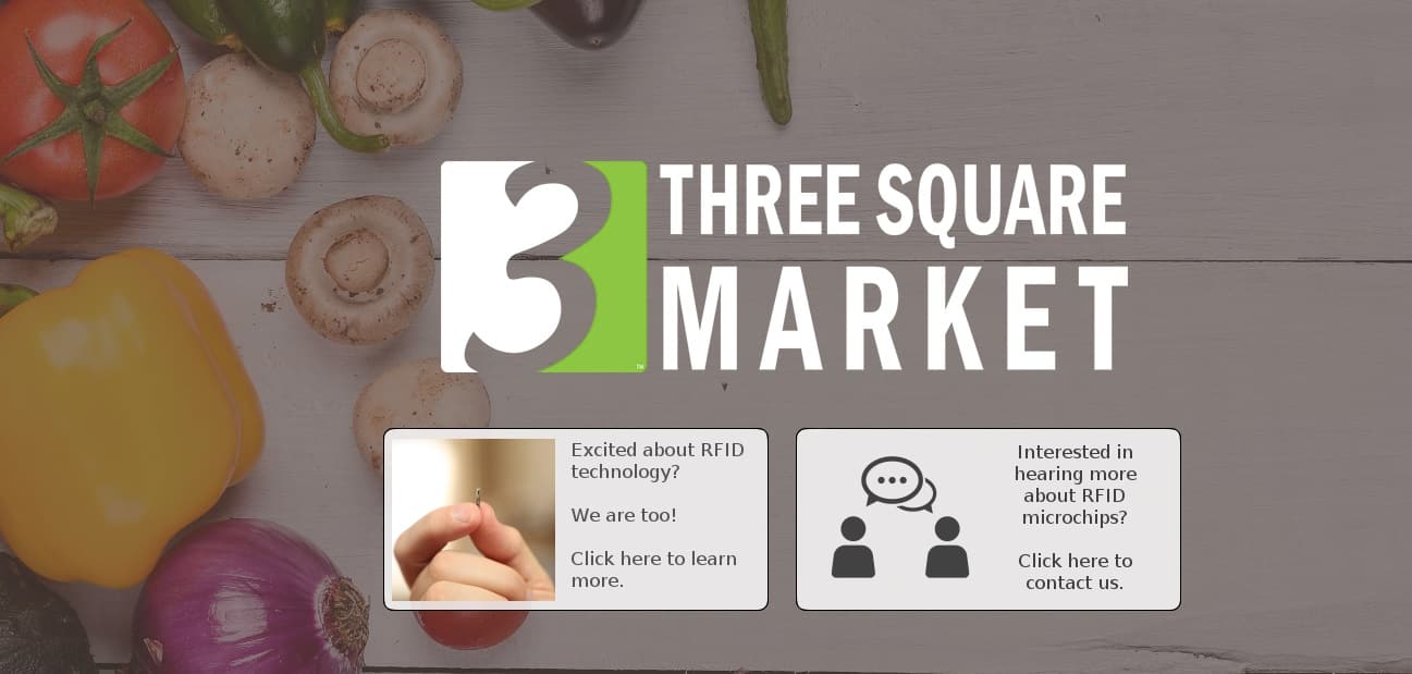 three square market puce rfid sous cutanée