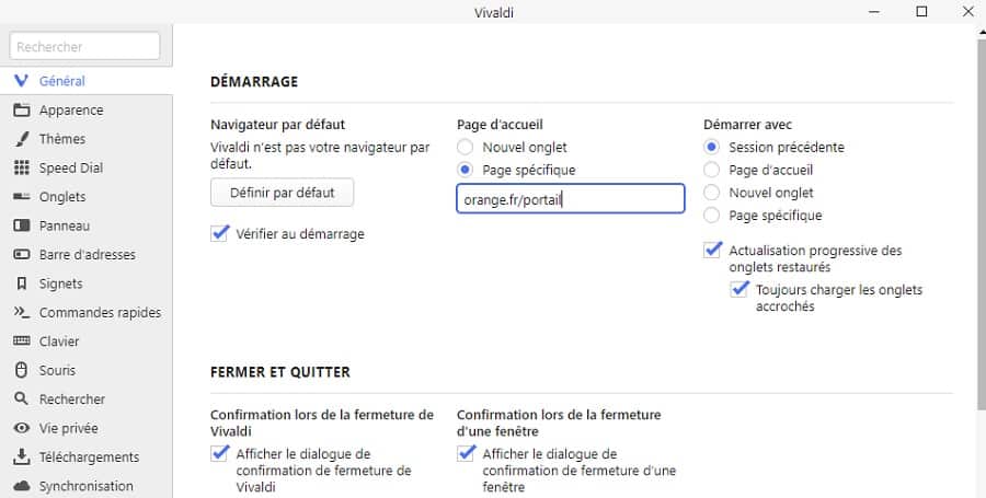 vivaldi portail orange