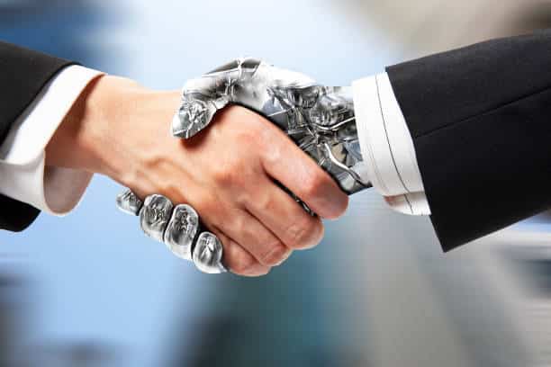 Robot and human handshake