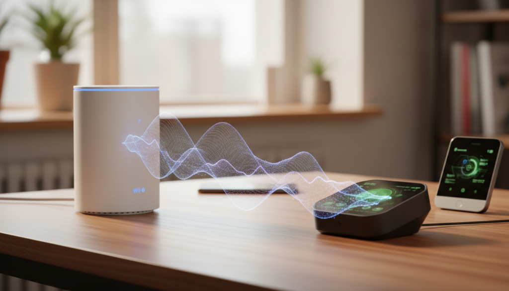 Un routeur WiFi sur relié à un objet connecté