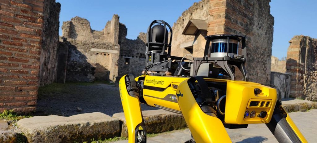 nuovo cane da guardia robot dal famoso sito di Pompei
