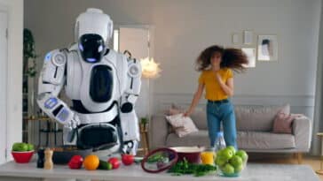 Un robot d'IA en train de préparer à manger