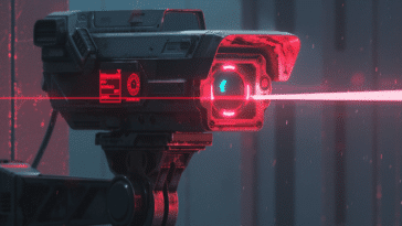 Une caméra de surveillance utilisant l'IA pour fonctionner