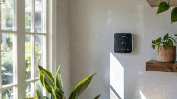 Une maison connectée utilisant les technologies d'Arlo et de Samsung,