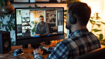 Un utilisateur de Skype en visio sur le logiciel