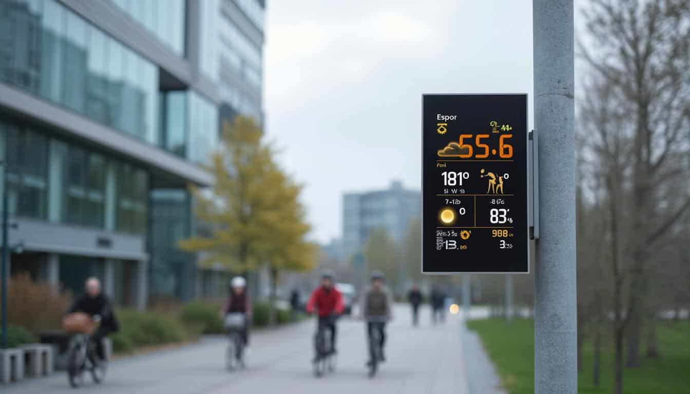 découvrez le projet novateur d'espoo qui offre une météo en temps réel spécialement conçu pour les cyclistes et piétons. restez informé des conditions climatiques et améliorez votre sécurité lors de vos déplacements. ne laissez plus la météo freiner vos aventures en plein air !