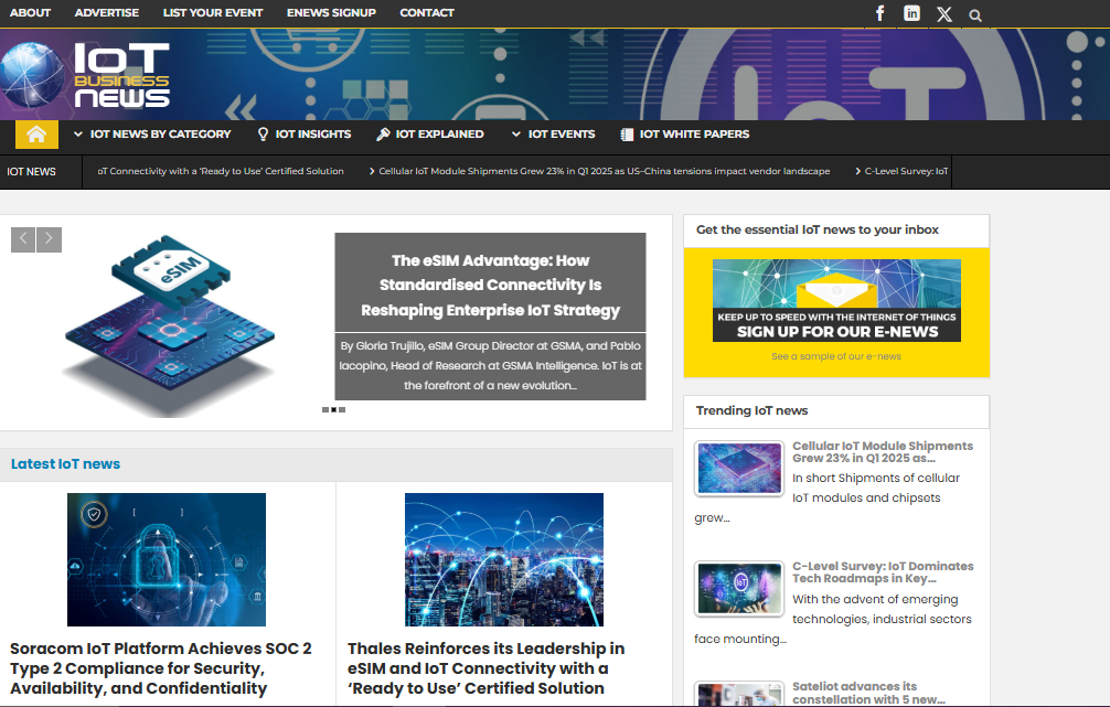 meilleurs sites d'actualité IoT - iotbusinessnews