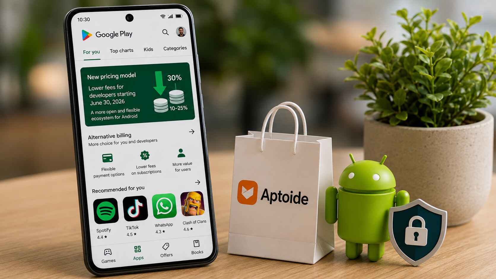 Google Play Store réduit ses commissions et intègre Aptoide