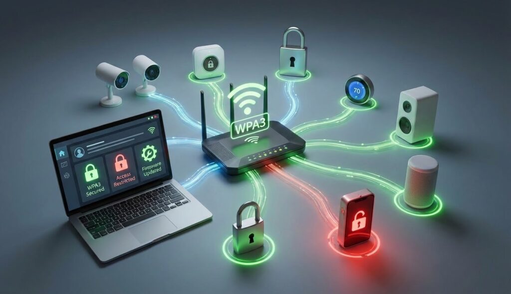 plusieurs objets connectés connectés à un même réseau wifi utilisant le Wifi SPC