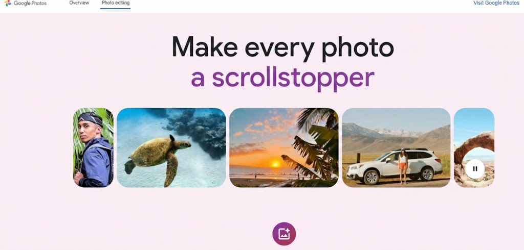 Google Photos, éditeur