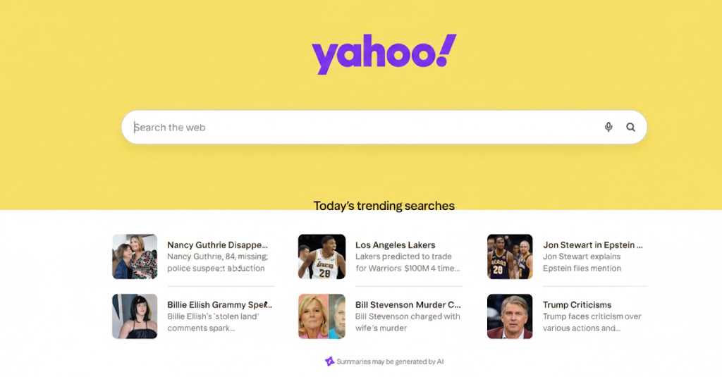 Yahoo AI - Page d'accueil