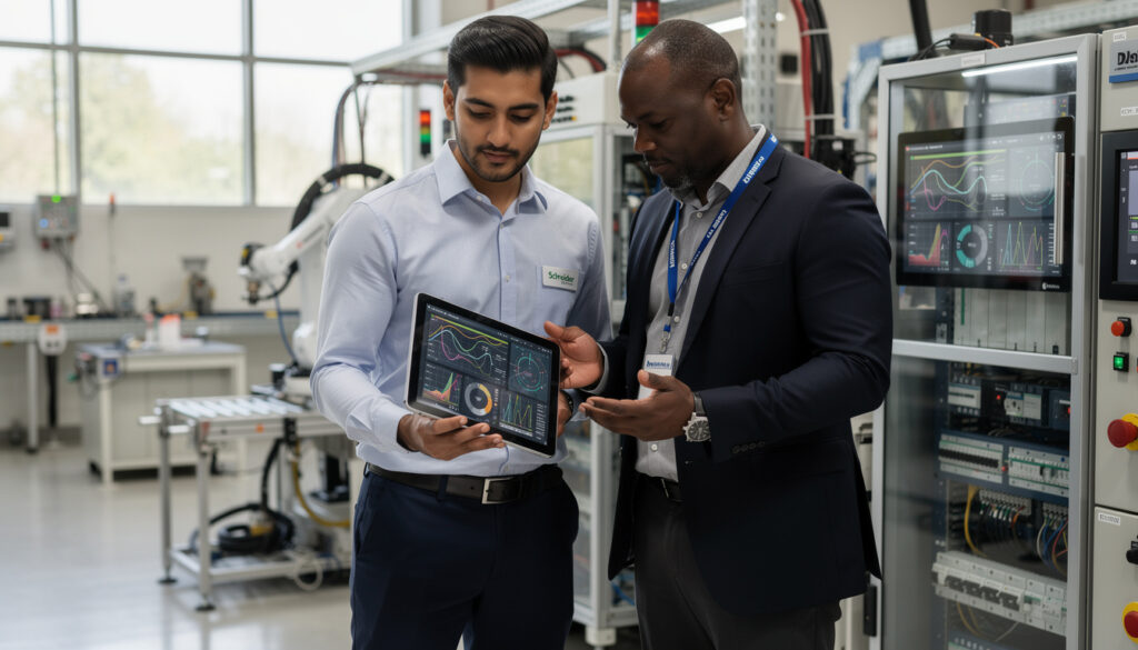 schneider electric et deloitte s'associent pour moderniser la production industrielle grâce à l'intelligence artificielle et l'intégration des systèmes it et ot, optimisant ainsi l'efficacité et l'innovation.