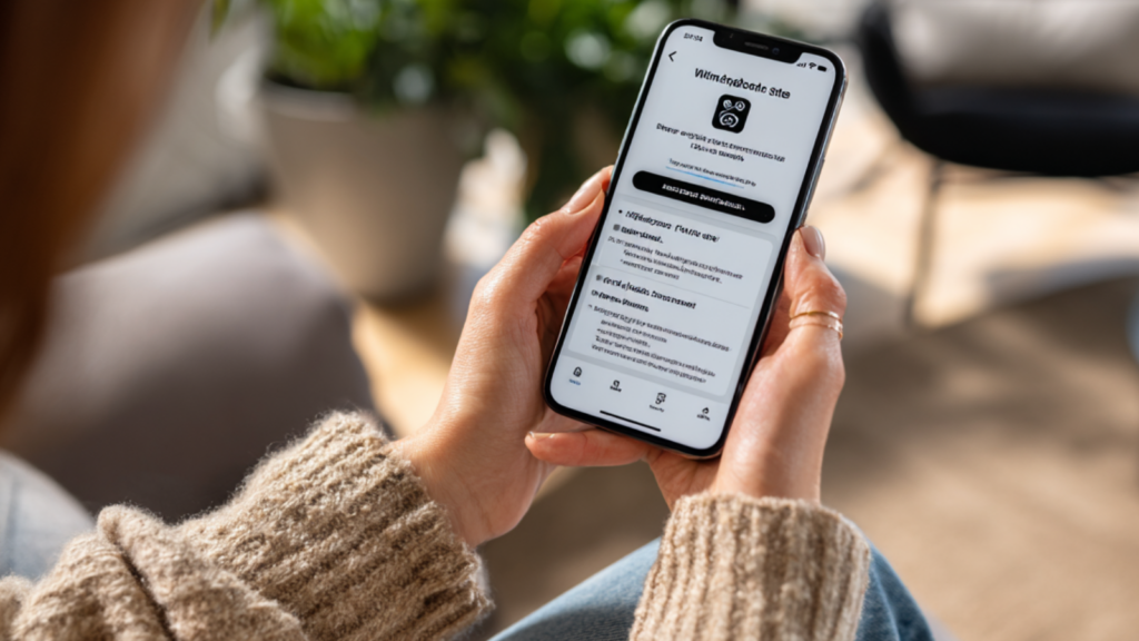 Pov d'une femme qui regarde son système de stockage iCloud sur son iPhone