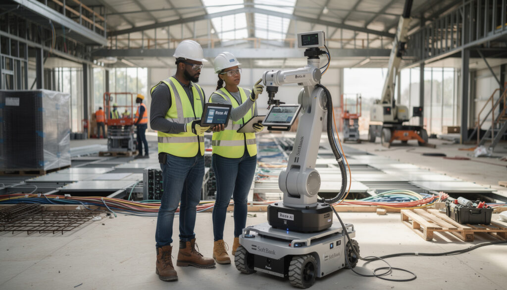 softbank ambitionne de révolutionner la construction des data centers en intégrant la robotique grâce à roze ai, pour accroître l'efficacité et réduire les coûts.