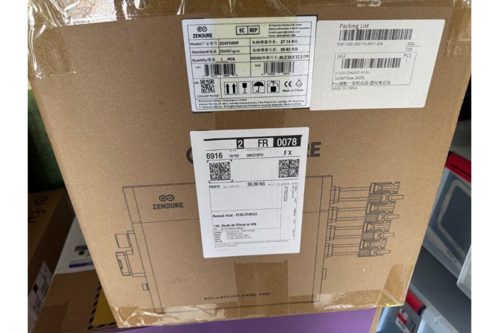 Arrivée de la batterie Zendure Solar Pro 2400