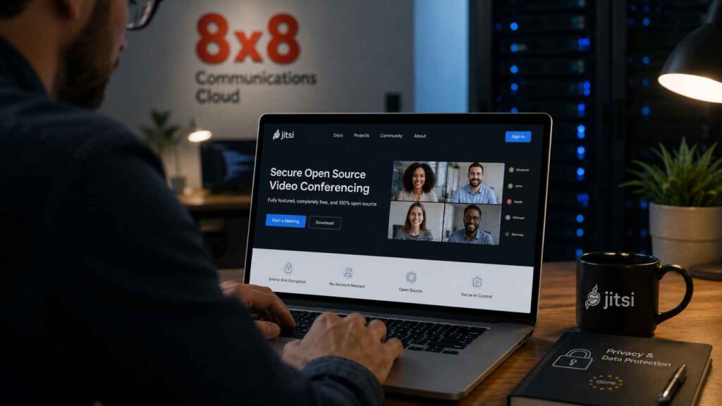 Jitsi appartient à 8x8 depuis son rachat en 2018