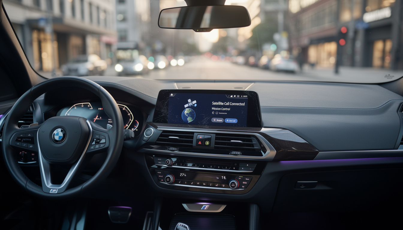 viasat et bmw annoncent une première mondiale avec le premier appel vocal satellite intégré dans une voiture, révolutionnant la communication automobile.