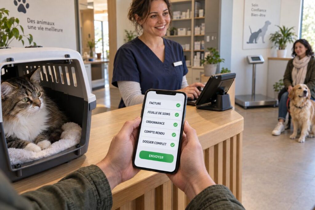 Dossier vétérinaire envoyé sur smartphone